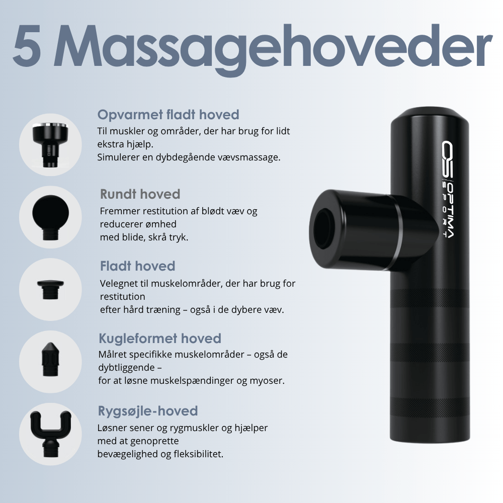 Optima-Go Mini Massagepistol med varmefunktion