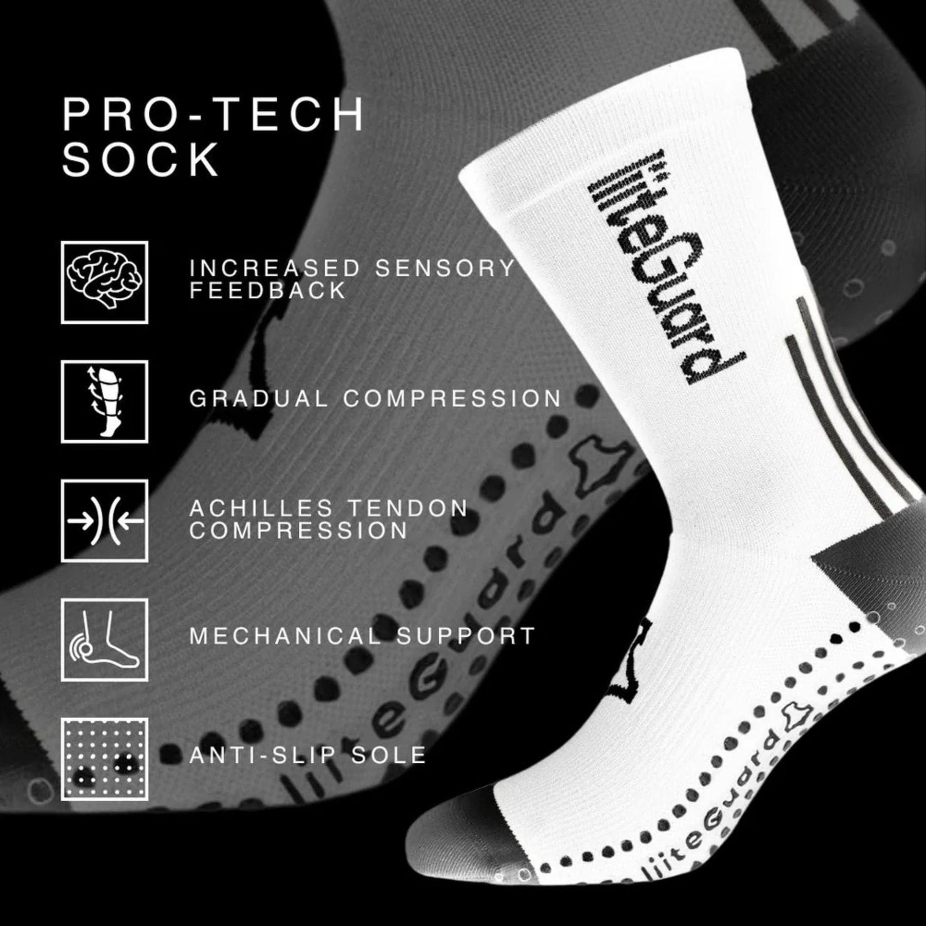 Løbestrømpe Hvid - PRO-TECH LG SOCK