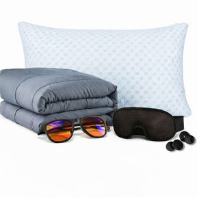 Komplet søvnbundle - hovedpude, tyngdedyne og søvntilbehør